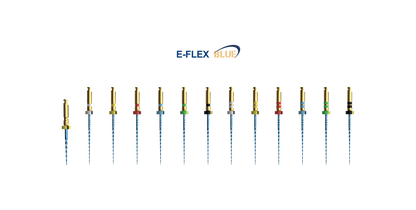 Mašininių endodontinių instrumentų rinkinys E-Felx BLUE 25mm (rinkinyje 6 instrumentai)